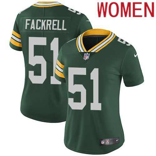 Women Green Bay Packers #51 Kyler Fackrell Green Nike Vapor Limited NFL Jersey